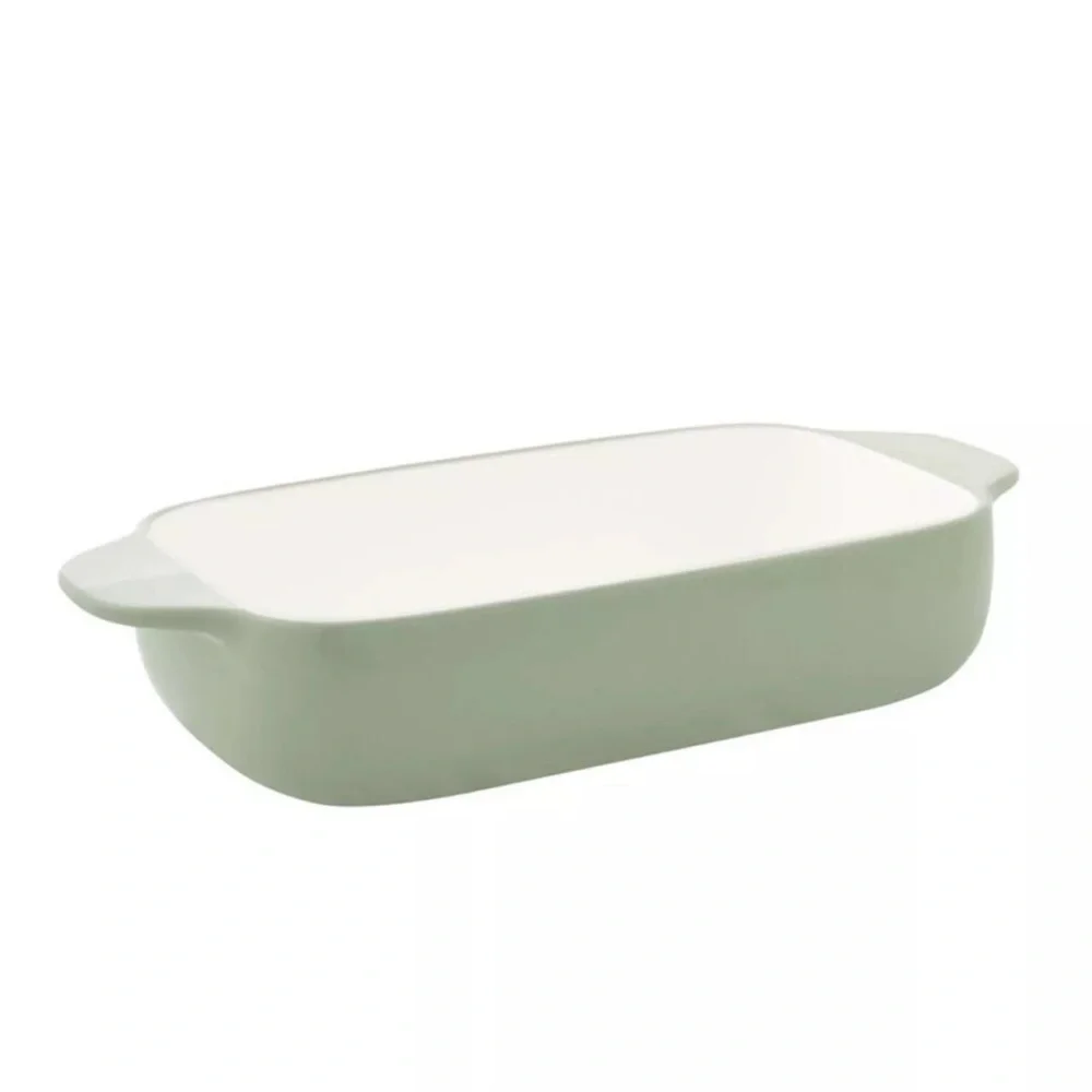 KitchenAid Loaf Pan Bread Baking Rectangular  Stoneware Side Handles Pistachio